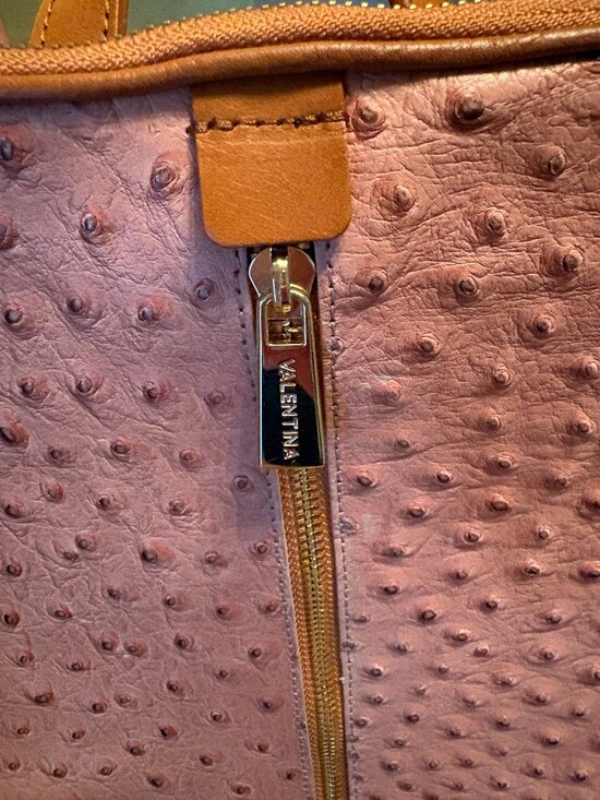 NWOT Rare Valentina Italian Ostrich Leather Backpack/Handle Bag. main image 14